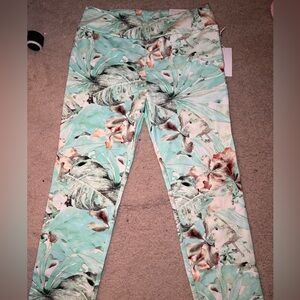Soft Surroundings Mint and Red Patterned Pants